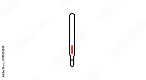 Minimalist Thermometer Illustration Depicting Fever, Sickness, and Medical Diagnosis