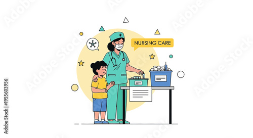 Nurse with Child, Medical Care, Healthcare, Doctor, Hospital, Clinic, Medical Treatment