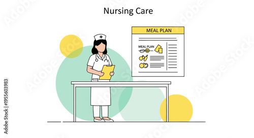 Nurse with Meal Plan Chart in Healthcare Setting