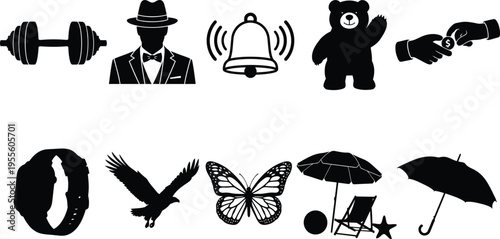 Collection of various black silhouettes