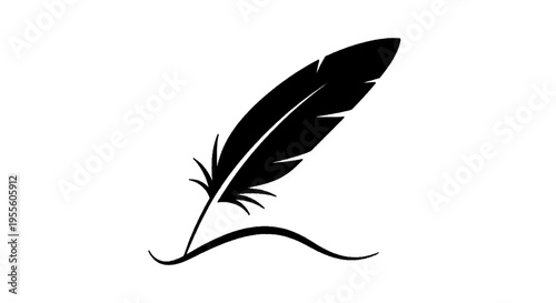 Vector illustration of black quill pen icon
