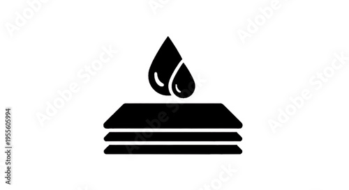 Vector illustration of waterproof icon, liquid resistant material symbol