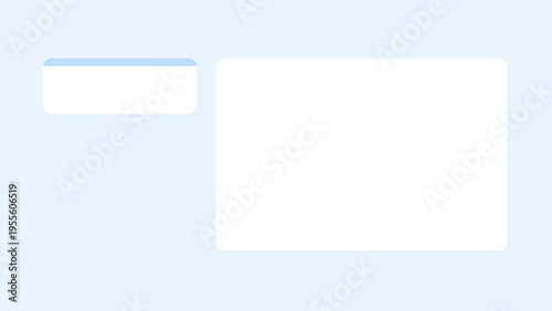 淡いブルーの見出し付き左小パネルと右大パネルの背景素材