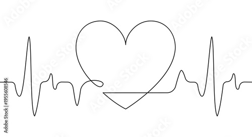 heart beat line heartbeat health continuous icon pulse rate medical art love. ekg heart beat line vector care ecg drawing logo draw life cardio illustration single medicine one healthy cardiogram wave