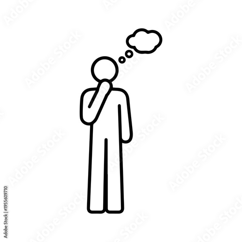 man thinks line icon vector
Vector line icon on a white background