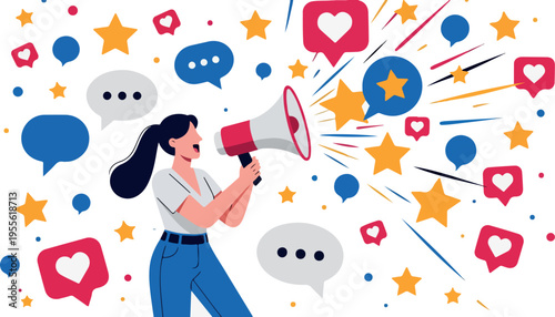 Social Media Marketing Campaign Promotion with Megaphone