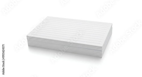 Stack of blank white notecards on plain background
