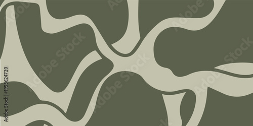 Abstract Organic Flowing Lines Pattern in Earthy Tones.