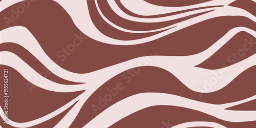 Abstract Swirling Pattern of Organic Lines in Earthy Tones.