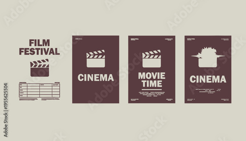 Film festival cinema movie time posters.