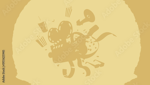 A playful food illustration with various dishes.