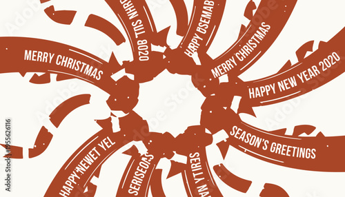 A festive holiday banner design with Christmas and New Year greetings.