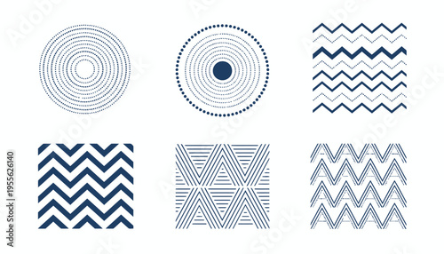 Collection of geometric patterns and shapes.