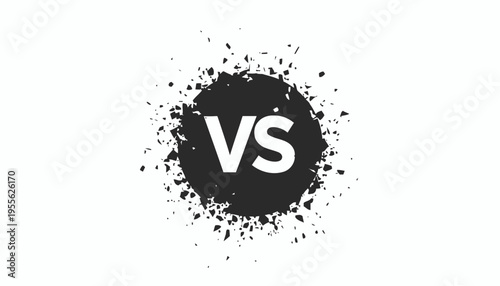 versus logo with black splatter.
