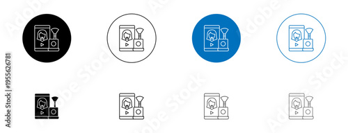 Makeup tutorial video icons set. vector illustration