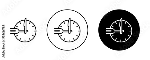 Lunch time icons set. vector illustration