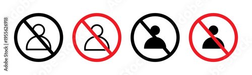 No account sign set. vector illustration