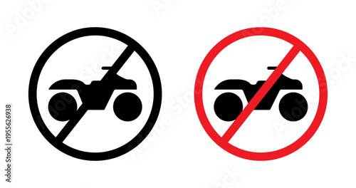 No all terrain vehicle sign set. vector illustration