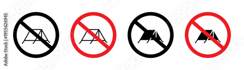 No camping signs set. vector illustration