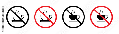 No coffee cup sign set. vector illustration
