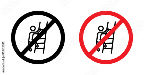 No climbing allowed sign set. vector illustration