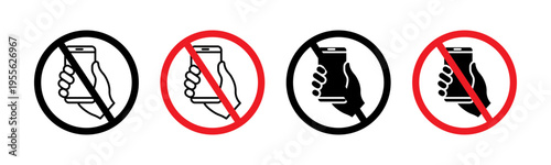 No cell phone sign set. vector illustration