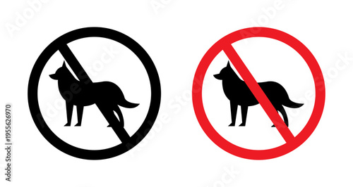 No dogs allowed sign set. vector illustration