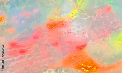 抽象的なオレンジとミントグリーンの水彩風テクスチャ背景、編集可能なベクター素材