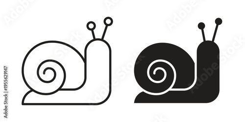 Snail icon concept. Silhouette, glyph symbol. Isolated design.