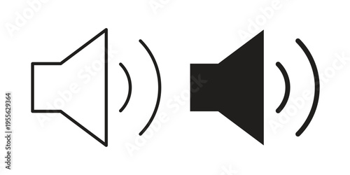 Speaker icon concept. Silhouette, glyph symbol. Isolated design.