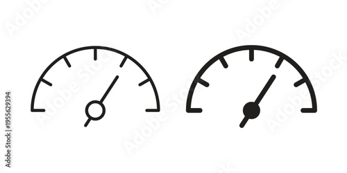 Speedometer icon concept. Silhouette, glyph symbol. Isolated design.