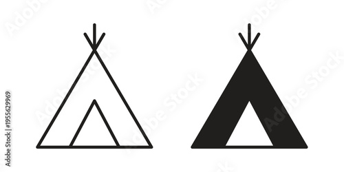 Tent icon concept. Silhouette, glyph symbol. Isolated design.