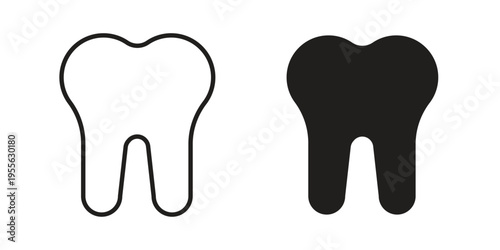 Tooth icon concept. Silhouette, glyph symbol. Isolated design.