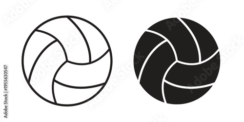 Volley ball icon concept. Silhouette, glyph symbol. Isolated design.