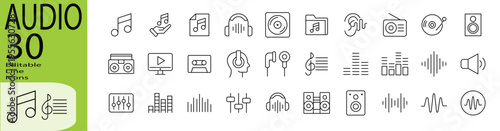 Audio icon set.