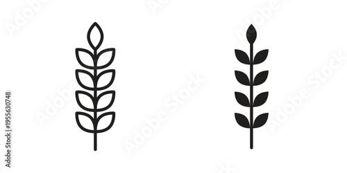 Wheat icon concept. Silhouette, glyph symbol. Isolated design.