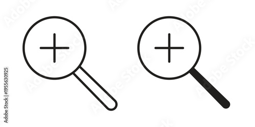 Zoom in icon concept. Silhouette, glyph symbol. Isolated design.