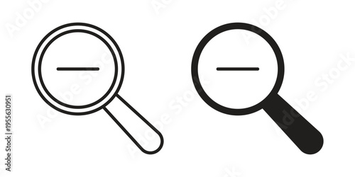 Zoom out icon concept. Silhouette, glyph symbol. Isolated design.