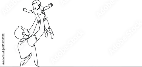 Heartwarming father's day illustration of a dad and child sharing a joyful moment together