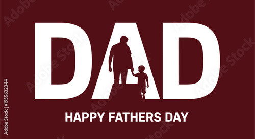 Heartwarming father's day graphic with silhouette of dad and child