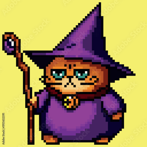 Magic cat with bored eyes