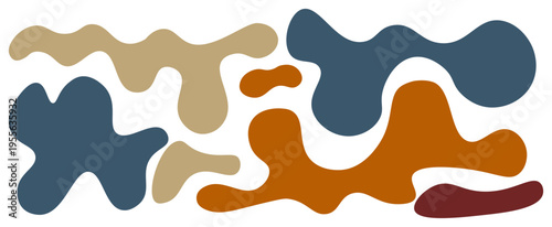 Colorful abstract organic lumpy shape modern minimalist fluid form arrangement contemporary irregular graphic element pattern.eps