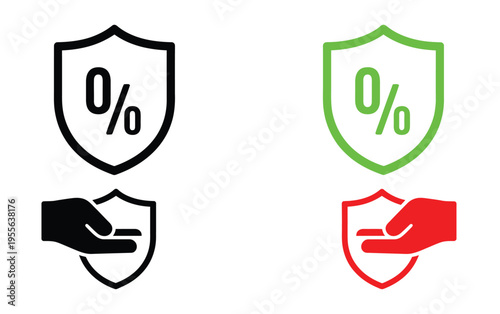 0 Percent Rate Icon Minimal Flat Design