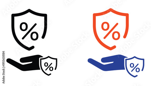 0 Percent Rate Icon Flat Illustration Vector