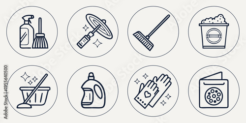 Cleaning supplies and tools broom dustpan