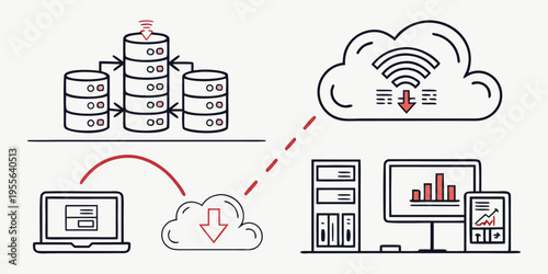 Cloud data storage and server synchronization