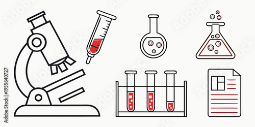 Laboratory equipment and science microscope test tubes