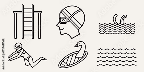 Swimming and water sports pool swimmer diving