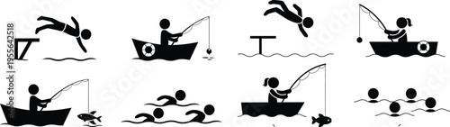 Fishing Activity Leisure Hobby Illustration