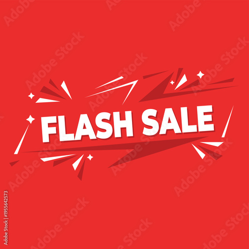 Vibrant Red Flash Sale Banner for Limited Time Marketing Offers